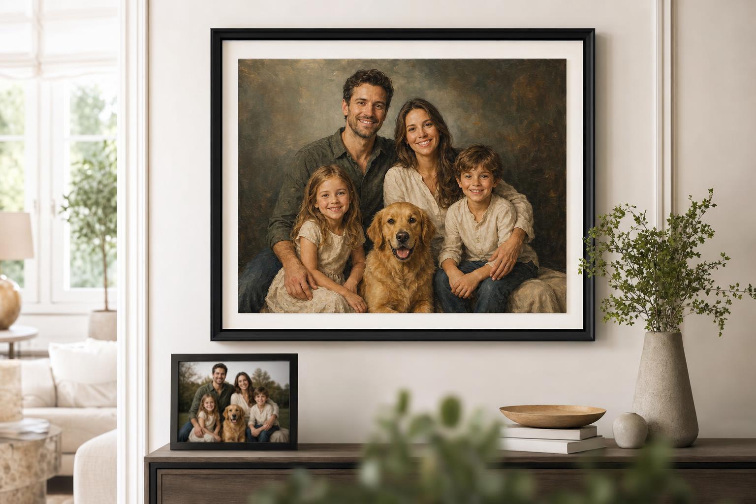 Tableau d'art personnalisé — une photo transformée en œuvre encadrée
