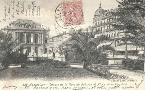 Square de la Gare de Palavas et Place de la Comédie