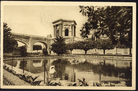 (Hérault) Jardin du Peyrou, Le Château d'Eau et l'Aqueduc Saint-Clément