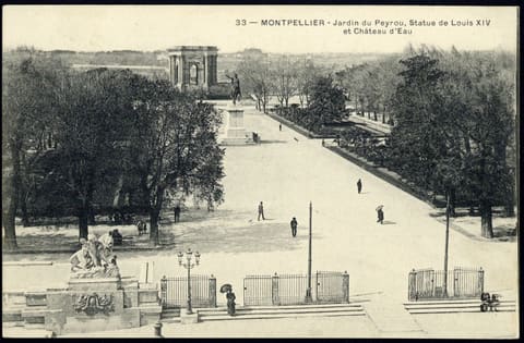 Jardin du Peyrou, Statue de Louis x IV et le Château d'Eau