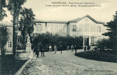 427, Montpellier, Ecole d'Agriculture, Internat (façade principale et buste de M. Saint-Pierre)