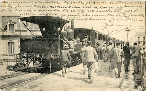 118, Montpellier, Gare de Palavas, départ d'un train