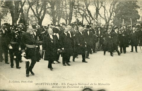 X Ie Congrès national de la Mutualité, Arrivée du Président au Peyrou