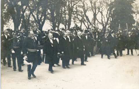 X Ie Congrès national de la Mutualité, Jardin du Peyrou, Souvenir de la visite du Président Poincaré