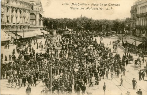 1356, Montpellier, Place de la Comédie, Défilé des Mutualistes L.R