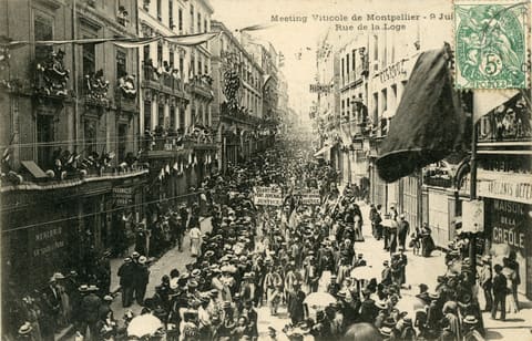 Meeting viticole de Montpellier, 9 juin 1907, Rue de la Loge
