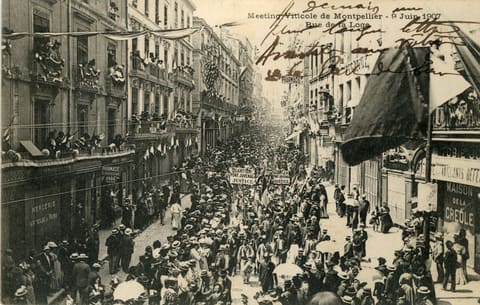 Meeting viticole de Montpellier, 9 juin 1907, Rue de la Loge