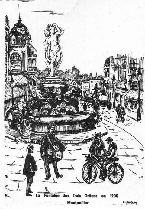 La Fontaine des Trois Grâces en 1900 Montpellier