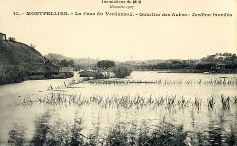 La Crue du Verdanson Quartier des Aubes- Jardins inondés