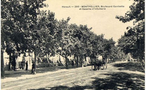 Hérault Montpellier Boulevard Gambetta et Caserne d'Infanterie