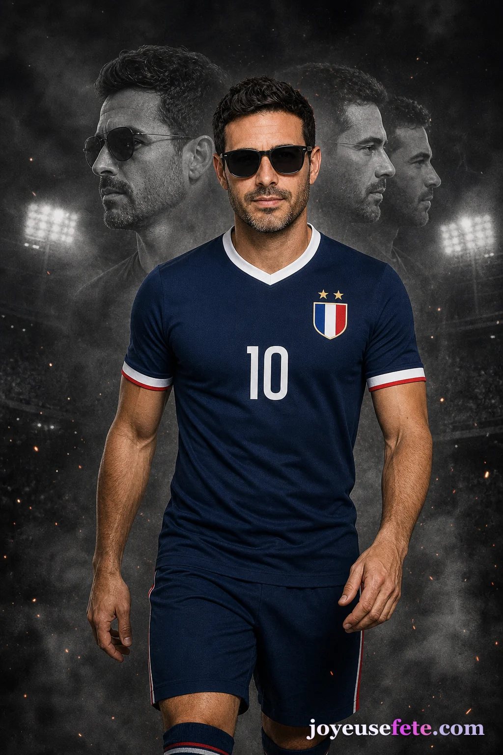 Portrait personnalisé transformé en champion de football